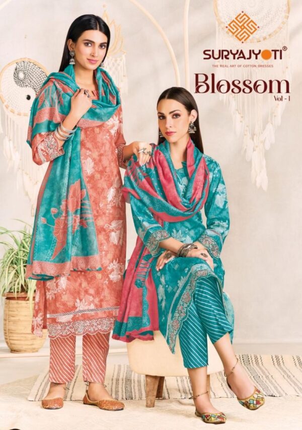 suryajyoti blossom vol 1 series 1001-1006 cotton wholesale suit - Image 2