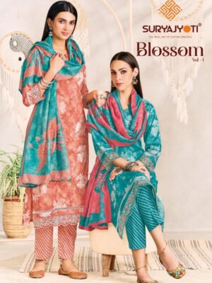 suryajyoti blossom vol 1 series 1001-1006 cotton wholesale suit