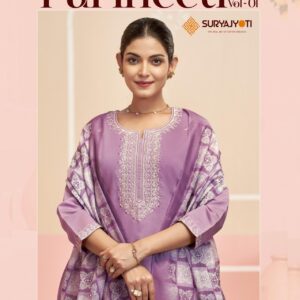 suryajyoti parineeti vol 1 series 1001-1006 roman modal silk wholesale suit
