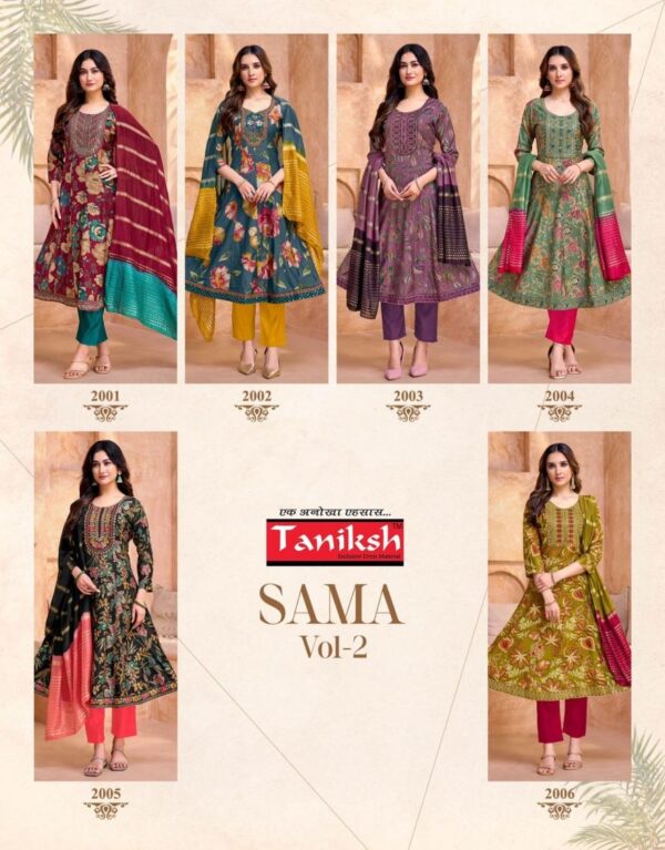 taniksh sama vol 2 series 2001-2006 VERTICAL wholesale readymade suit  taniksh sama vol 2 series 2001-2006 VERTICAL wholesale readymade suit , taniksh sama vol 2 series 2001-2006 VERTICAL wholesale readymade suit  surat, taniksh sama vol 2 series 2001-2006 VERTICAL wholesale readymade suit  new latest catalog, taniksh sama vol 2 series 2001-2006 VERTICAL wholesale readymade suit  wholesale surat, taniksh sama vol 2 series 2001-2006 VERTICAL wholesale readymade suit  single, taniksh sama vol 2 series 2001-2006 VERTICAL wholesale readymade suit  catalog price, taniksh sama vol 2 series 2001-2006 VERTICAL wholesale readymade suit  salwar suit, taniksh sama vol 2 series 2001-2006 VERTICAL wholesale readymade suit  dresses, taniksh sama vol 2 series 2001-2006 VERTICAL wholesale readymade suit  indian salwar suit, taniksh sama vol 2 series 2001-2006 VERTICAL wholesale readymade suit  dress material taniksh sama vol 2 series 2001 2006 vertical wholesale readymade suit 4 2025 05 11 23 02 24 
                     taniksh sama vol 2 series 2001-2006 VERTICAL wholesale readymade suit 
                     
                     
                     
                     Specification :
                     
                        
                           
						   
								Product Date:
								11-05-2025
							
                             							
								Name:
								Taniksh Sama Vol 2 Series 2001-2006 Vertical Wholesale Readymade Suit 
							
																					
								Cname:
								 Sama Vol 2
							
														
								Brand:
								Tanishk Fashion
							
							
														
								Total Design:
								6 Pcs
							
														
														
								Per Piece Rate:
								INR 830
							
														
														
								Full Catalog Rate:
								INR 4980								+ (5 % GST) + Shipping Charge
								
							
														
														
								Weight:
								6 Kg
							
																					
								Moq:
								Minimum 6 Pcs
							
														
														
														
								Type:
								Printed Salwar Kameez, Readymade Suits
							
														
							
							
														
								Fabric:
								
									Fancy								
							
																																																								
														
														
														
								Other Details:
								🙏🏻TANIKSH🙏🏻BRAND
(REDYMADE CATALOGUE) 
👗SAMA VOL 2 
✅TOP: VERTICAL FABRICS DISCHARGE PRINT
✅WITH EMBROIDERY WORK
✅BOTTOM: VERTICAN PENT 
✅DUPATTA:FANCY DUPATTA 
✅ ANARKALLI STYLE
✅SIZE:M,L,XL,XXL
💸RATE: 830/- 
✅BEST DESIGNS 
✅LATEST COLOURS
✅RICH COMBINATIONS 
🎒:Bag packing
😍hurry !!!book new
😍 Limited Editions