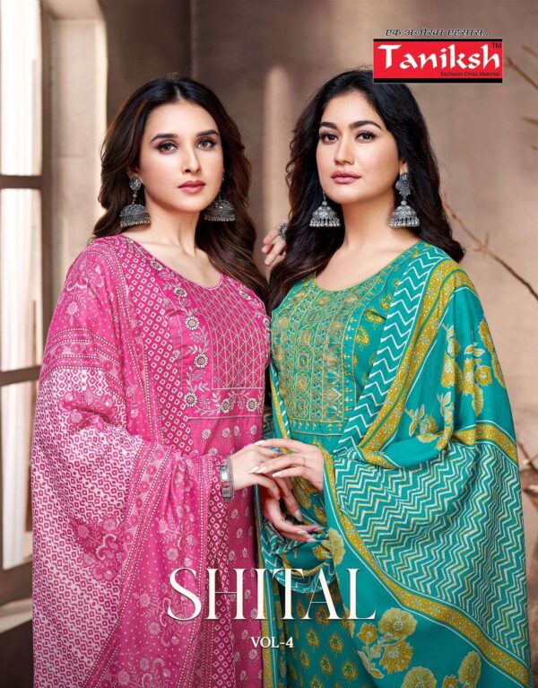 taniksh - shital vol-4   taniksh shital vol 4 4001 4008 series fancy embroidery with sikvans work kurti supplier surat 2025 0.jpeg
