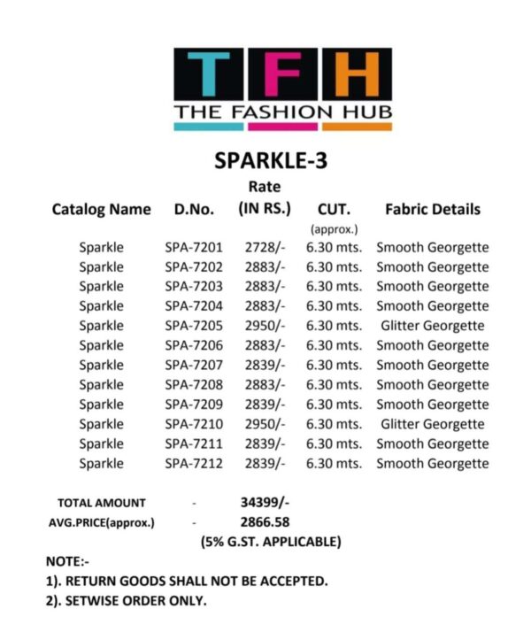tfh sparkle-3 designer pure georgette saree - Image 2