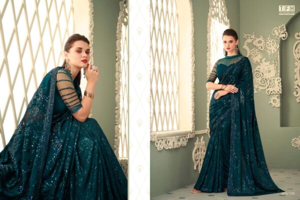 tfh sparkle-3 designer pure georgette saree - Image 12
