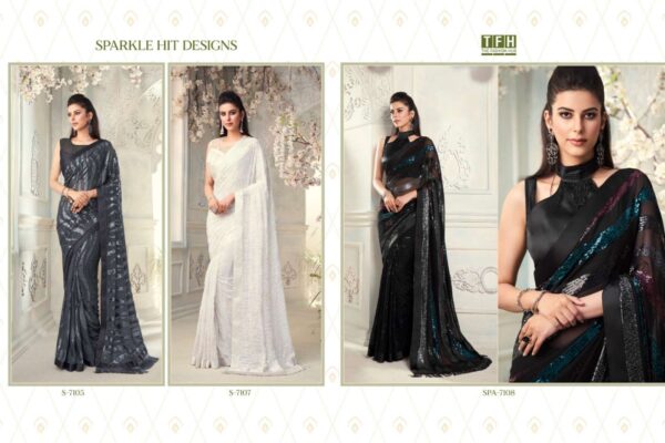 tfh sparkle-3 designer pure georgette saree - Image 16