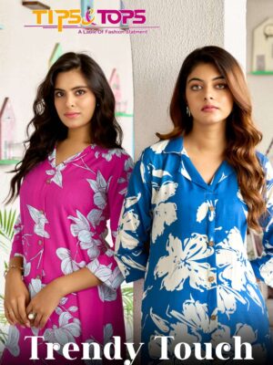 tips & tops - trendy touch   tips tops trendy touch 1001 1006 series rayon printed summer wear readymade cord set collection whol.jpeg