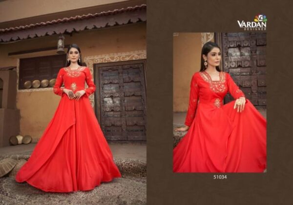 VARDAN SUGAR VOL-2 Heavy Maslin With Heavy Embroidery Inner Stiched gown - Image 2