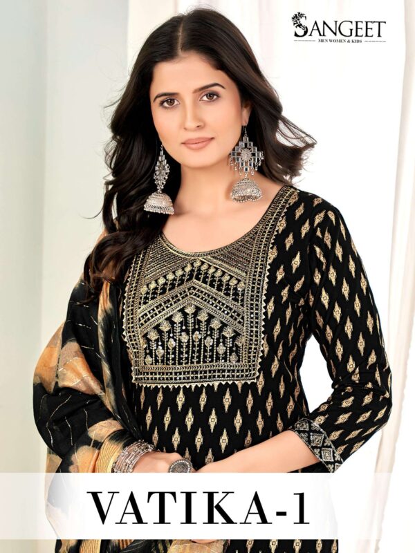 VATIKA-1 HEAVY RAYON GOLD PRINT wholesale suit