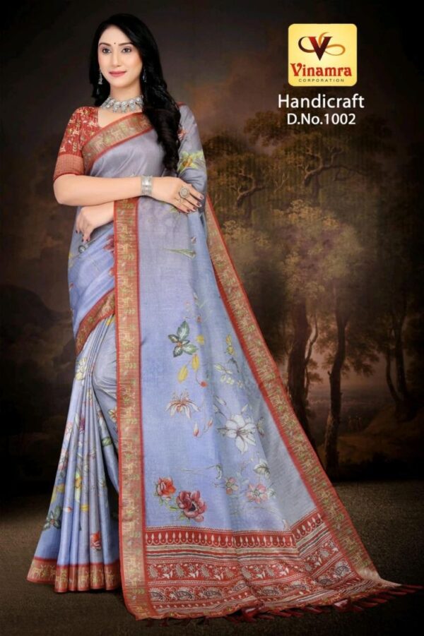 vinamra corporation handicraft vol 1 series 1001-1011 gold zari fashionable sarees  vinamra corporation handicraft vol 1 series 1001-1011 gold zari fashionable sarees, vinamra corporation handicraft vol 1 series 1001-1011 gold zari fashionable sarees surat, vinamra corporation handicraft vol 1 series 1001-1011 gold zari fashionable sarees new latest catalog, vinamra corporation handicraft vol 1 series 1001-1011 gold zari fashionable sarees wholesale surat, vinamra corporation handicraft vol 1 series 1001-1011 gold zari fashionable sarees single, vinamra corporation handicraft vol 1 series 1001-1011 gold zari fashionable sarees catalog price, vinamra corporation handicraft vol 1 series 1001-1011 gold zari fashionable sarees salwar suit, vinamra corporation handicraft vol 1 series 1001-1011 gold zari fashionable sarees dresses, vinamra corporation handicraft vol 1 series 1001-1011 gold zari fashionable sarees indian salwar suit, vinamra corporation handicraft vol 1 series 1001-1011 gold zari fashionable sarees dress material vinamra corporation handicraft vol 1 series 1001 1011 gold zari fashionable sarees 10 2025 05 03 19 54 36 
                     vinamra corporation handicraft vol 1 series 1001-1011 gold zari fashionable sarees
                     
                     
                     
                     Specification :
                     
                        
                           
						   
								Product Date:
								03-05-2025
							
                             							
								Name:
								Vinamra Corporation Handicraft Vol 1 Series 1001-1011 Gold Zari Fashionable Sarees
							
																					
								Cname:
								 Handicraft Vol 1
							
														
								Brand:
								Vinamra
							
							
														
								Total Design:
								11 Pcs
							
														
														
								Per Piece Rate:
								INR 410
							
														
														
								Full Catalog Rate:
								INR 4510								+ (5 % GST) + Shipping Charge
								
							
														
														
								Weight:
								11 Kg
							
																					
								Moq:
								Minimum 11 Pcs
							
														
														
														
								Type:
								Printed Sarees
							
														
							
							
														
								Fabric:
								
									Fancy								
							
																																																								
														
														
														
								Other Details:
								Vinamra Corporation 
New packing start 
handicraft  vol.1 
rate 410/- pouch packing   
fabrics  gold zari