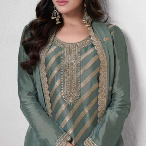 VINAY KULEESH SILKY EMBROIDERED LOTUS SILK JACQUARD wholesale suit