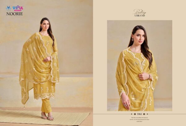 vipul fashion - noorie   vipul noorie 5961 5966 series heavy embroidered unstitch salwar kameez wholesale surat 0 2025 05 20 15 31 56.jpg vipul noorie 5961-5966 series heavy embroidered unstitch salwar kameez wholesale surat Catalogue Name : 20th May 2025 Name of Product : vipul fashion - noorie  No of Design : 6 Piece (MOQ : 1 Set) Product Rate Per Piece : ₹ 2226 / Per Piece Product Full Catalogue Rate : ₹ 13356 (GST Extra) Full Catalogue Weight : 6 KG Product Type & Size: unstitched Product Details: