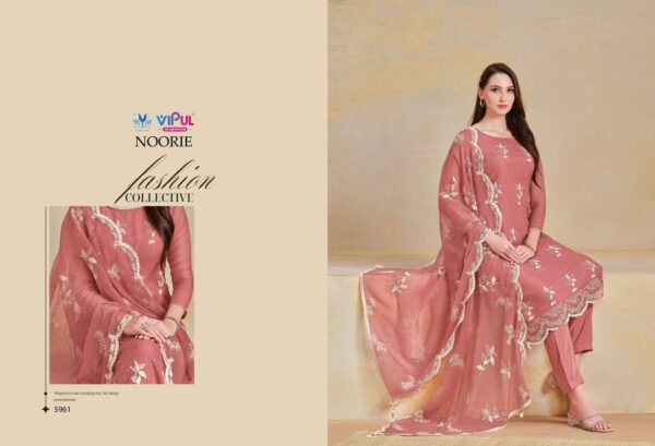 vipul fashion - noorie   vipul noorie 5961 5966 series heavy embroidered unstitch salwar kameez wholesale surat 11 2025 05 20 15 31 56.jpg vipul noorie 5961-5966 series heavy embroidered unstitch salwar kameez wholesale surat Catalogue Name : 20th May 2025 Name of Product : vipul fashion - noorie  No of Design : 6 Piece (MOQ : 1 Set) Product Rate Per Piece : ₹ 2226 / Per Piece Product Full Catalogue Rate : ₹ 13356 (GST Extra) Full Catalogue Weight : 6 KG Product Type & Size: unstitched Product Details: