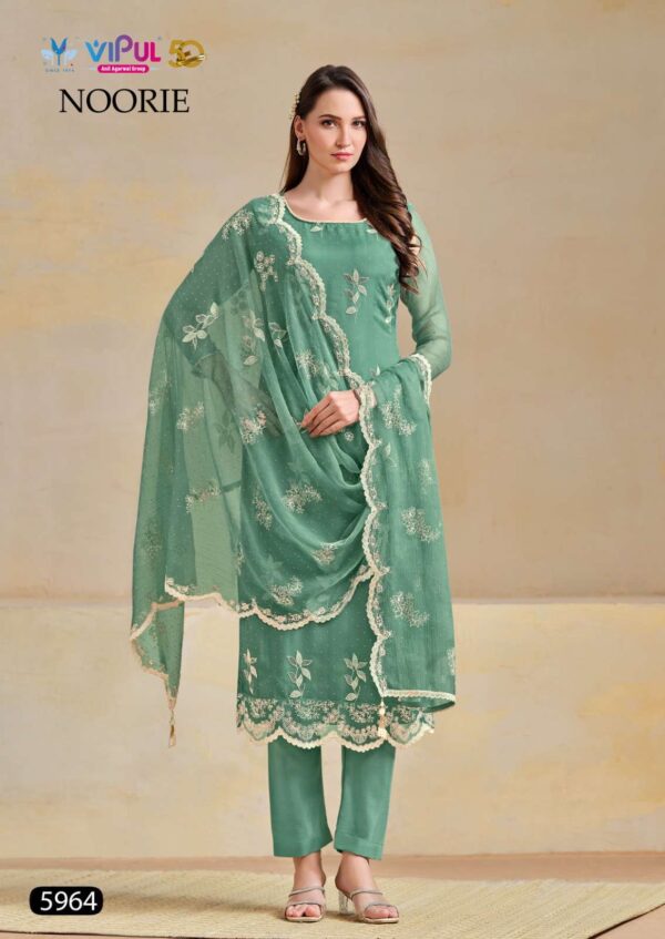 vipul fashion - noorie   vipul noorie 5961 5966 series heavy embroidered unstitch salwar kameez wholesale surat 15 2025 05 20 15 31 56.jpg vipul noorie 5961-5966 series heavy embroidered unstitch salwar kameez wholesale surat Catalogue Name : 20th May 2025 Name of Product : vipul fashion - noorie  No of Design : 6 Piece (MOQ : 1 Set) Product Rate Per Piece : ₹ 2226 / Per Piece Product Full Catalogue Rate : ₹ 13356 (GST Extra) Full Catalogue Weight : 6 KG Product Type & Size: unstitched Product Details: