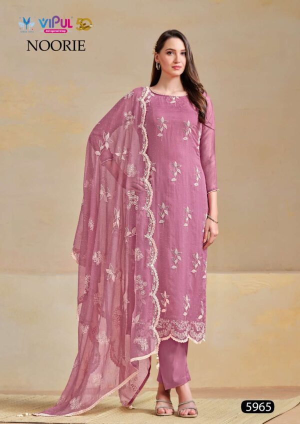 vipul fashion - noorie   vipul noorie 5961 5966 series heavy embroidered unstitch salwar kameez wholesale surat 16 2025 05 20 15 31 56.jpg vipul noorie 5961-5966 series heavy embroidered unstitch salwar kameez wholesale surat Catalogue Name : 20th May 2025 Name of Product : vipul fashion - noorie  No of Design : 6 Piece (MOQ : 1 Set) Product Rate Per Piece : ₹ 2226 / Per Piece Product Full Catalogue Rate : ₹ 13356 (GST Extra) Full Catalogue Weight : 6 KG Product Type & Size: unstitched Product Details: