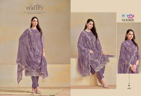 vipul fashion - noorie   vipul noorie 5961 5966 series heavy embroidered unstitch salwar kameez wholesale surat 5 2025 05 20 15 31 56.jpg vipul noorie 5961-5966 series heavy embroidered unstitch salwar kameez wholesale surat Catalogue Name : 20th May 2025 Name of Product : vipul fashion - noorie  No of Design : 6 Piece (MOQ : 1 Set) Product Rate Per Piece : ₹ 2226 / Per Piece Product Full Catalogue Rate : ₹ 13356 (GST Extra) Full Catalogue Weight : 6 KG Product Type & Size: unstitched Product Details: