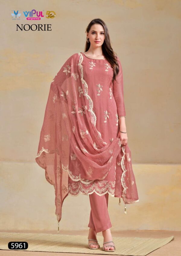 vipul fashion - noorie   vipul noorie 5961 5966 series heavy embroidered unstitch salwar kameez wholesale surat 6 2025 05 20 15 31 56.jpg vipul noorie 5961-5966 series heavy embroidered unstitch salwar kameez wholesale surat Catalogue Name : 20th May 2025 Name of Product : vipul fashion - noorie  No of Design : 6 Piece (MOQ : 1 Set) Product Rate Per Piece : ₹ 2226 / Per Piece Product Full Catalogue Rate : ₹ 13356 (GST Extra) Full Catalogue Weight : 6 KG Product Type & Size: unstitched Product Details: