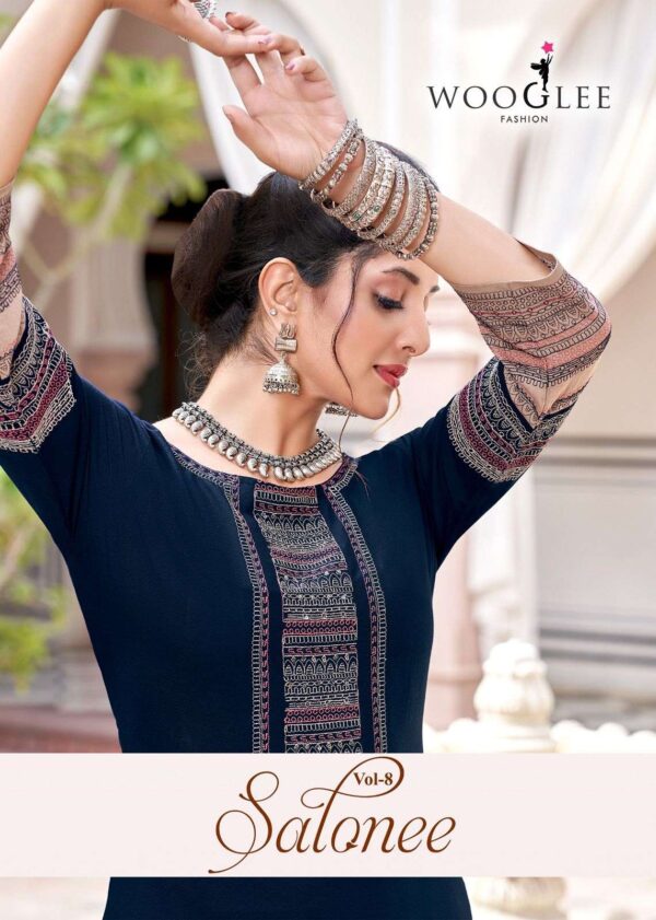 wooglee fashion - salonee vol 8   wooglee salonee vol 8 3037 3042 series heavy rayon designer kurtis wholesale price surat 2025 05 17.jpeg