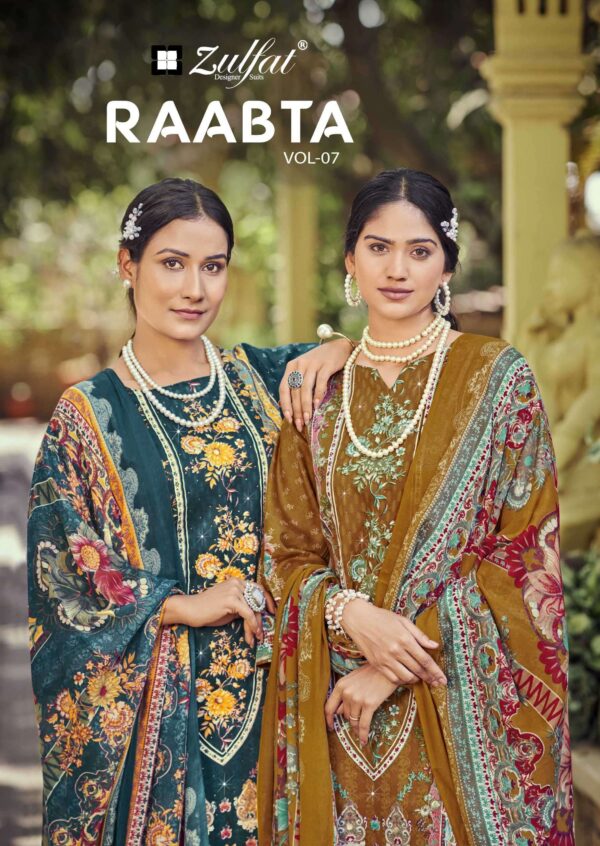 zulfat designer suits - raabta vol 7   zulfat designer suits raabta vol 7 colors heavy handwork cotton casual wear salwar kameez online sur.jpeg