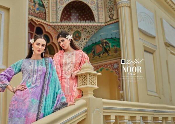 zulfat noor vol 3 series 662001-662008 cotton wholesale suit - Image 11