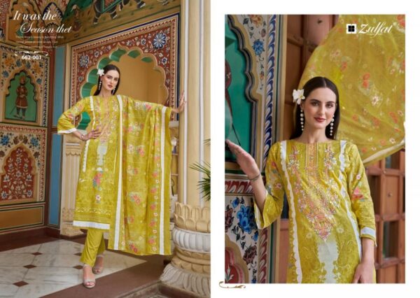 zulfat noor vol 3 series 662001-662008 cotton wholesale suit - Image 3