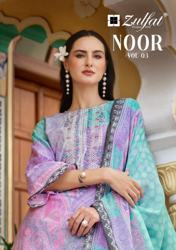 zulfat noor vol 3 series 662001-662008 cotton wholesale suit - Image 9