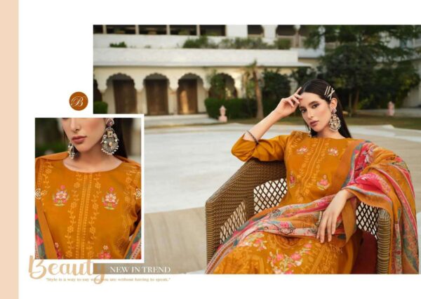belliza designer studio - zarqash vol-6   belliza designer zarqash vol 6 colors jam with exclusie heavy embroidered slawar suits exporter surat 11 2025 06 02 15 56 28.jpg belliza designer zarqash vol-6 colors jam with exclusie heavy embroidered slawar suits exporter surat Catalogue Name : 2nd Jun 2025 Name of Product : belliza designer studio - zarqash vol-6  No of Design : 6 Piece (MOQ : 1 Set) Product Rate Per Piece : ₹ 795 / Per Piece Product Full Catalogue Rate : ₹ 4770 (GST Extra) Full Catalogue Weight : 6 KG Product Type & Size: unstitched Product Details: 
					 ZARQASH VOL 6 by BELLIZA
 COTTON MAL MAL DIGITAL
HEAVY KARACHI EMBROIDERY

BelliZa DesigNer StuDio

                     presents

            ZARQASH VOL 6
 premium designer collection
                 
Top: 100% Pure Heavy Jam with Designer Heavy Embroidery Work + Heavy Daman Boring Work with Scalloping (2.50 mtrs apx)

Dupatta: 100% Pure Cotton Mal Mal 4 side Box Digital Print (2.30 mtrs apx)

Bottom: 100% Pure Viscose Rayon(3 mtrs apx)

Pcs: 08

 Rate: 795/- + GST 
 
 Book Now
