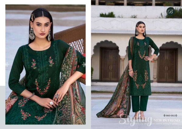 belliza designer studio - zarqash vol-6   belliza designer zarqash vol 6 colors jam with exclusie heavy embroidered slawar suits exporter surat 12 2025 06 02 15 56 28.jpg belliza designer zarqash vol-6 colors jam with exclusie heavy embroidered slawar suits exporter surat Catalogue Name : 2nd Jun 2025 Name of Product : belliza designer studio - zarqash vol-6  No of Design : 6 Piece (MOQ : 1 Set) Product Rate Per Piece : ₹ 795 / Per Piece Product Full Catalogue Rate : ₹ 4770 (GST Extra) Full Catalogue Weight : 6 KG Product Type & Size: unstitched Product Details: 
					 ZARQASH VOL 6 by BELLIZA
 COTTON MAL MAL DIGITAL
HEAVY KARACHI EMBROIDERY

BelliZa DesigNer StuDio

                     presents

            ZARQASH VOL 6
 premium designer collection
                 
Top: 100% Pure Heavy Jam with Designer Heavy Embroidery Work + Heavy Daman Boring Work with Scalloping (2.50 mtrs apx)

Dupatta: 100% Pure Cotton Mal Mal 4 side Box Digital Print (2.30 mtrs apx)

Bottom: 100% Pure Viscose Rayon(3 mtrs apx)

Pcs: 08

 Rate: 795/- + GST 
 
 Book Now