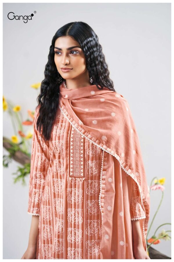 ganga - kacey 3560   ganga kacey 3560 cotton embroidered casual wear salwar suit supplier surat 0 2025 06 02 16 46 00.jpg ganga kacey 3560 cotton embroidered casual wear salwar suit supplier surat Catalogue Name : 2nd Jun 2025 Name of Product : ganga - kacey 3560  No of Design : 2 Piece (MOQ : 1 Set) Product Rate Per Piece : ₹ 1310 / Per Piece Product Full Catalogue Rate : ₹ 2620 (GST Extra) Full Catalogue Weight : 2 KG Product Type & Size: unstitched Product Details: 
					  
GANGA
Presents

KACEY 3560

TOP
PREMIUM COTTON PRINTED WITH EMBROIDERY, SCHIFFLI EMBROIDERY AND SOLID BORDER ON DAMAN.

BOTTOM
PREMIUM COTTON SOLID COLOR

DUPATTA
PREMIUM COTTON MAL
PRINTED WITH PRINTED & SCHIFFLI
EMBROIDERY BORDER.

RATE:
1310/-
 
 