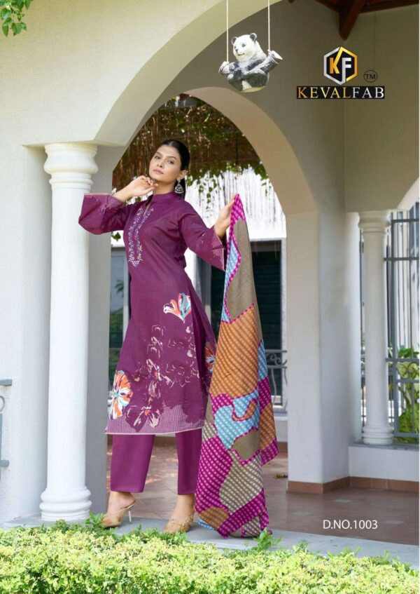 keval fab - aalya vol-1   keval fab aalya vol 1 1001 1008 series cotton with expansive mirror work suit supplier surat 2 2025 06 03 13 51 36.jpg keval fab aalya vol-1 1001-1008 series cotton with expansive mirror work suit supplier surat Catalogue Name : 3rd Jun 2025 Name of Product : keval fab - aalya vol-1  No of Design : 8 Piece (MOQ : 1 Set) Product Rate Per Piece : ₹ 550 / Per Piece Product Full Catalogue Rate : ₹ 4400 (GST Extra) Full Catalogue Weight : 8 KG Product Type & Size: unstitched Product Details: 
					 KEVAL FAB
Presents

YOUR TRUSTED BRAND NAME

 Catalogue Name                                    
  
AALAYA VOL-1
       

 Heavy Luxury cotton COLLECTION   WITH EXPANSIVE Mirror Work  COLLECTION 

Details
Fabrics - HEAVY COTTON PRINT
CUT 
TOP 2.50Mtr
BOTTOM 2.50 Mtr
DUPATTA  2.25mtr ( Heavy Mal Mal Dupatta)

  Designs 08 Pcs 

RATE:-550+GST

LIMITED STOCK 
BOOK UR ORDER NOW

THANK YOU FOR SUPPORT
Regarding
Keval Fab
(India)