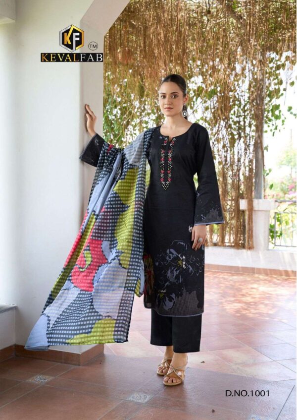 keval fab - aalya vol-1   keval fab aalya vol 1 1001 1008 series cotton with expansive mirror work suit supplier surat 4 2025 06 03 13 51 36.jpg keval fab aalya vol-1 1001-1008 series cotton with expansive mirror work suit supplier surat Catalogue Name : 3rd Jun 2025 Name of Product : keval fab - aalya vol-1  No of Design : 8 Piece (MOQ : 1 Set) Product Rate Per Piece : ₹ 550 / Per Piece Product Full Catalogue Rate : ₹ 4400 (GST Extra) Full Catalogue Weight : 8 KG Product Type & Size: unstitched Product Details: 
					 KEVAL FAB
Presents

YOUR TRUSTED BRAND NAME

 Catalogue Name                                    
  
AALAYA VOL-1
       

 Heavy Luxury cotton COLLECTION   WITH EXPANSIVE Mirror Work  COLLECTION 

Details
Fabrics - HEAVY COTTON PRINT
CUT 
TOP 2.50Mtr
BOTTOM 2.50 Mtr
DUPATTA  2.25mtr ( Heavy Mal Mal Dupatta)

  Designs 08 Pcs 

RATE:-550+GST

LIMITED STOCK 
BOOK UR ORDER NOW

THANK YOU FOR SUPPORT
Regarding
Keval Fab
(India)