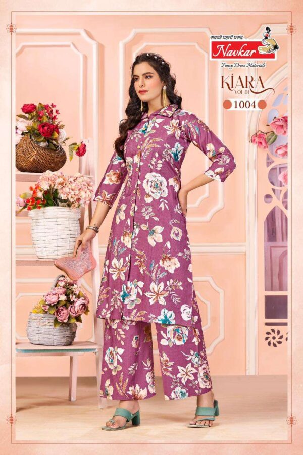 navkar - kiara vol-1   navkar kiara vol 1 1001 1006 series vertican discharge printed kurti supplier surat 5 2025 06 02 15 21 18.jpg navkar kiara vol-1 1001-1006 series vertican discharge printed kurti supplier surat Catalogue Name : 2nd Jun 2025 Name of Product : navkar - kiara vol-1  No of Design : 6 Piece (MOQ : 1 Set) Product Rate Per Piece : ₹ 451 / Per Piece Product Full Catalogue Rate : ₹ 2706 (GST Extra) Full Catalogue Weight : 6 KG Product Type & Size: M | L | XL | XXL Product Details: 
					 NAVKAR BRAND
(REDYMADE CATALOGUE) 
KIARA VOL
TOP: VERTICAN DISCHARGE PRINT
BOTTOM: VERTICAN DISCHARGE PRINT
 WITH POCKET 
SIZE:M,L,XL,2XL
RATE 451/- + GST 
SUPER QUALITY FABRICS 
BEST DESIGNS 
LATEST COLOURS
RICH COMBINATION 
BAG PACKING 
hurry !!!book new
Limited Editions