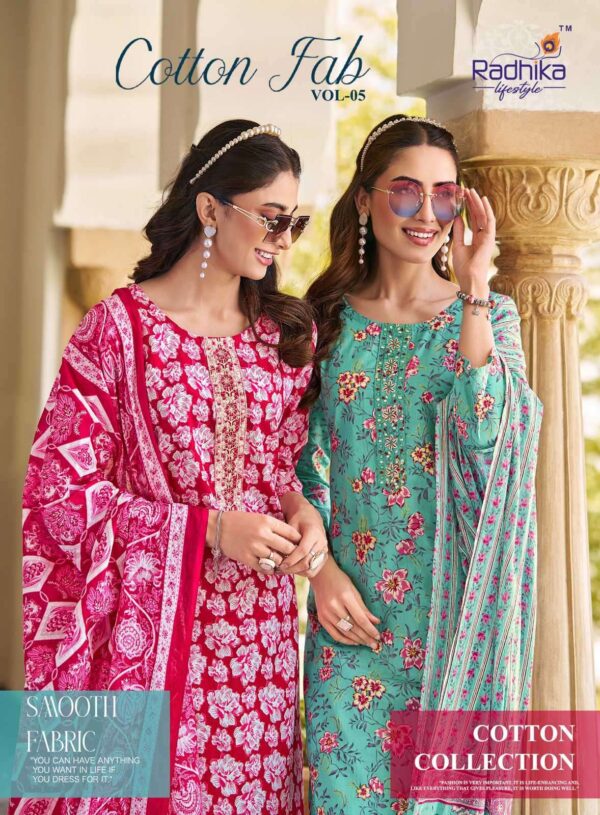 radhika lifestyle - cotton fab vol-5   radhika lifestyle cotton fab vol 5 5001 5008 series cotton print with embroidered salwar kameez supp.jpeg