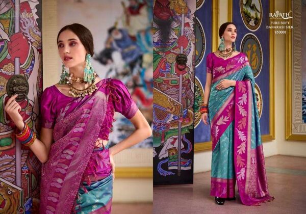 rajpath - leaf silk   rajpath leaf silk banarasi silk with exclusive weaving work saree exporter surat 3 2025 06 02 16 26 19.jpg rajpath leaf silk banarasi silk with exclusive weaving work saree exporter surat Catalogue Name : 2nd Jun 2025 Name of Product : rajpath - leaf silk  No of Design : 8 Piece (MOQ : 1 Set) Product Rate Per Piece : ₹ 1595 / Per Piece Product Full Catalogue Rate : ₹ 12760 (GST Extra) Full Catalogue Weight : 8 KG Product Type & Size: unstitched Product Details: 
					 This Saree Is Made From Banarasi Silk  Fabric Which Gives A Comfortable Feel To The Wearer. It Is Available In Bohemian Style That Makes It More Fashionable To Wear In Parties Or Functions.

Brand :  Rajpath

Catalog: Leaf Silk

Series :850001 To 850008

Saree :   Banarasi Silk Tissue With Beutifull Weaving Work  & Contrast Border

Blouse : Contrast Silk

Price : 1595/-+5%GST

Occasion : Festive and Partywear
 