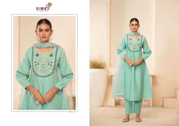 vamika - rasmalai vol-1   vamika rasmalai vol 1 colors cambric cotton with heavy handwork latest designer readymade salwar suit collection surat 1 2025 06 02 12 52 24.jpg vamika rasmalai vol-1 colors cambric cotton with heavy handwork latest designer readymade salwar suit collection surat Catalogue Name : 2nd Jun 2025 Name of Product : vamika - rasmalai vol-1  No of Design : 4 Piece (MOQ : 1 Set) Product Rate Per Piece : ₹ 1095 / Per Piece Product Full Catalogue Rate : ₹ 4380 (GST Extra) Full Catalogue Weight : 4 KG Product Type & Size: M | L | XL | XXL Product Details: 
					 Dear Sir/Madam
Vamika

Presents 
For This season Presenting Exclusive Super Hit Cermric Cotton 60*60 With Hand work
Catalogue Name:-
Rasmalai Vol-01
(4 Pcs )
(D.NO.601A To 601D)

Fabrics Details:-
Top:- Hevy Cemric 60*60 Cemric Cotton With Hevy Work With Hand Work With Cotton Inner

Bottom:-Hevy Cemric 60*60 Cotton

DUPPATTA:- Hevy Organza Ton to ton With Arco Work

Size- M-38, L-40, XL-42, XXL-44,

Des.Total:-4Pcs

Rate:-1095-(GST EXTRA)

Dispatch:-Ready

Hurry Up Book your Order Now

 Thanks For Your Kind Support 

Regard:-
Vamika