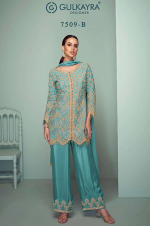Gulkayra CROWN PLATINUM Ready to wear Premium embroidered chinon suit