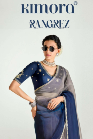 Kimora Rangrez Organza Fabric Embroidery Work Party Wear Saree