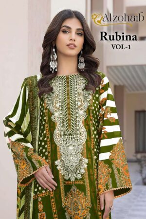alzohaib rubina vol 1 series 1220 A to D stylish cotton pakistani suit in wholesale surat