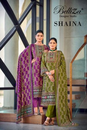 belliza designer shaina 815001 to 815003 readymade unique viscose muslin plus size pakistani suits in wholesale surat