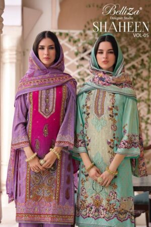 belliza shaheen vol 5 series 863001-863008 Pure Viscose Rayon wholesale suit