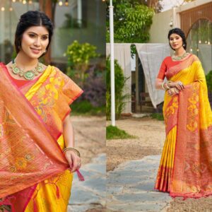 Bunawat Pochampalli-13 series 1001 to 1008 Sangam Prints Silk Woven Work Traditional Saree in wholesale surat