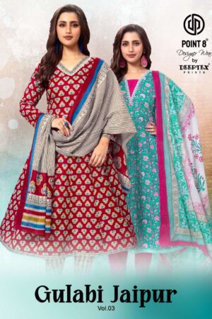 Deeptex Gulabi Jaipur Vol-3 series 3001-3008 Pure Cotton wholesale suit