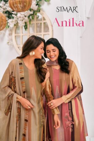 glossy anika series 8194A to 8194D simar viscose muslin advanced salwar kameez in wholesale surat