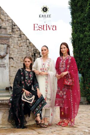 kailee fashion estiva series 44601 to 44605 beautiful readymade handwork pakistani suit in wholesale surat