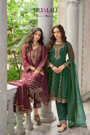 lily & lali aasma series 27321 to 27324 silk festival wear readymade ladies suits in wholesale surat
