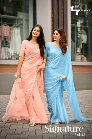 lt fashion signature vol 23 series 2301 tro 2306 malai silk fancy sarees in wholesale surat