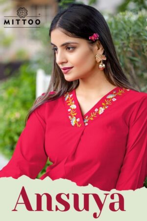 mittoo ansuya series 2001 to 2006 gadhawal fab thread work readymade kurti with pair in wholesale surat