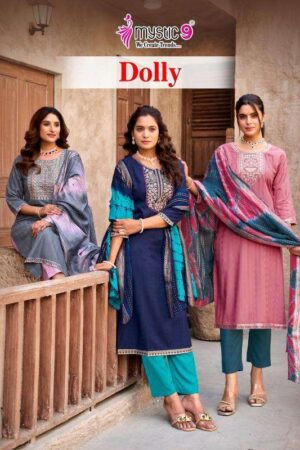 Mystic9 dolly vol 7 series 7001-7008 fancy rayon wholesale suit