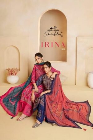 shiddat irina series 1001A to 1001D amazing muslin salwar kameez in wholesale surat wholesale surat