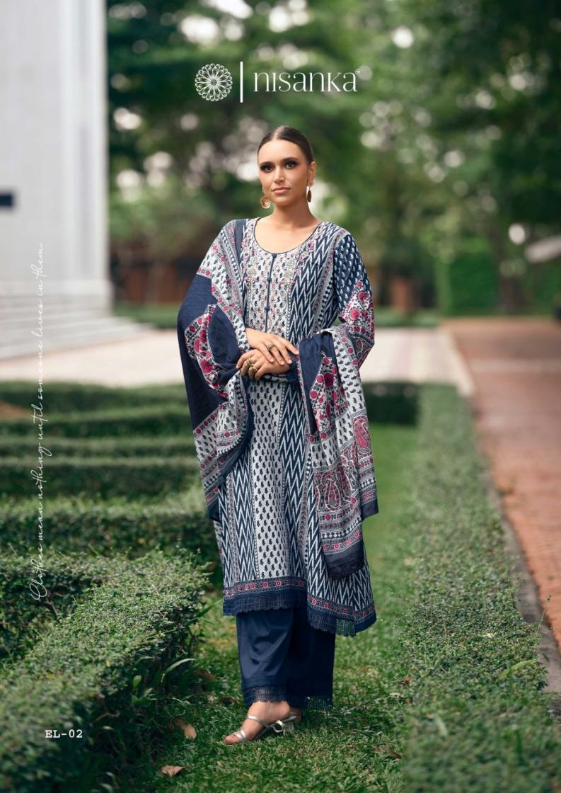 the hermitage shop elahe series 01 to 04 nisanka lawn cotton readymade big size pakistani suit in wholesale surat - Image 5