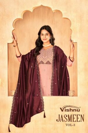 vishnu jasmeen vol 3 series 26001-26011 vichitra silk wholesale suit