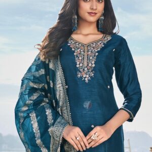 anju fab presents aj 1704 traditional dola silk readymade combo suit in wholesale surat